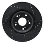 R1 12-16 Honda CR-V Front Left Drilled & Slotted Black Brake Rotor