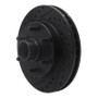 R1 94-02 Chevrolet C2500 Front Left Drilled & Slotted Black Brake Rotor