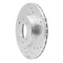 R1 88-06 Nissan NX Front Right Drilled & Slotted Silver Brake Rotor