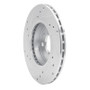 R1 88-06 Nissan NX Front Right Drilled & Slotted Silver Brake Rotor