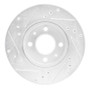 R1 88-06 Nissan NX Front Right Drilled & Slotted Silver Brake Rotor