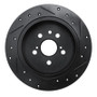 R1 94-95 Toyota Celica Rear Left Drilled & Slotted Black Brake Rotor