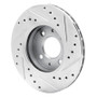 R1 88-06 Nissan Sentra Front Left Drilled & Slotted Silver Brake Rotor