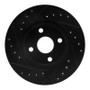 R1 92-95 Toyota Paseo Front Right Drilled & Slotted Black Brake Rotor