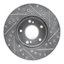 R1 89-96 Nissan 300ZX Turbo Front Left Drilled & Slotted Silver Brake Rotor