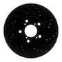 R1 06-14 Honda Ridgeline Front Right Drilled & Slotted Black Brake Rotor