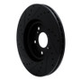 R1 06-14 Honda Ridgeline Front Right Drilled & Slotted Black Brake Rotor