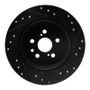 R1 90-93 Toyota Celica Rear Left Drilled & Slotted Black Brake Rotor
