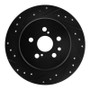 R1 90-93 Toyota Celica Rear Left Drilled & Slotted Black Brake Rotor