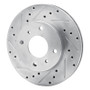 R1 89-13 Infiniti G20 Front Left Drilled & Slotted Silver Brake Rotor