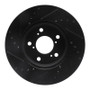 R1 05-10 Honda Odyssey Front Right Drilled & Slotted Black Brake Rotor