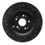 R1 02-04 Honda Odyssey Rear Right Drilled & Slotted Black Brake Rotor