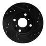 R1 90-91 Toyota Celica Front Left Drilled & Slotted Black Brake Rotor