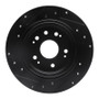 R1 02-04 Honda CR-V Rear Right Drilled & Slotted Black Brake Rotor