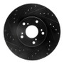 R1 02-15 Acura CSX Front Left Drilled & Slotted Black Brake Rotor