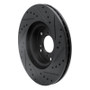 R1 02-15 Acura CSX Front Left Drilled & Slotted Black Brake Rotor