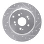R1 07-17 Acura ZDX Rear Right Drilled & Slotted Silver Brake Rotor