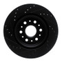 R1 17-25 Buick Enclave Rear Right Drilled & Slotted Black Brake Rotor