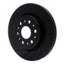 R1 17-25 Buick Enclave Rear Left Drilled & Slotted Black Brake Rotor