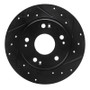 R1 11-15 Honda CR-Z Rear Right Drilled & Slotted Black Brake Rotor