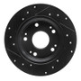 R1 11-15 Honda CR-Z Rear Right Drilled & Slotted Black Brake Rotor