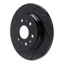 R1 19-25 Cadillac Escalade Rear Left Drilled & Slotted Black Brake Rotor