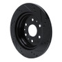 R1 19-25 Cadillac Escalade Rear Left Drilled & Slotted Black Brake Rotor