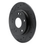 R1 11-15 Honda CR-Z Rear Left Drilled & Slotted Black Brake Rotor