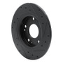 R1 11-15 Honda CR-Z Rear Left Drilled & Slotted Black Brake Rotor