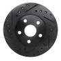 R1 86-89 Toyota Celica Front Left Drilled & Slotted Black Brake Rotor