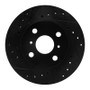 R1 86-89 Toyota Celica Front Right Drilled & Slotted Black Brake Rotor