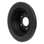 R1 07-15 Chevrolet Equinox Rear Left Drilled & Slotted Black Brake Rotor