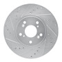 R1 99-14 Acura TSX Front Left Drilled & Slotted Silver Brake Rotor