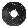R1 84-87 Toyota Cressida Front Left Drilled & Slotted Black Brake Rotor