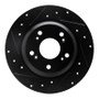 R1 00-09 Honda S2000 Rear Left Drilled & Slotted Black Brake Rotor