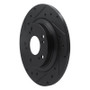 R1 00-09 Honda S2000 Rear Left Drilled & Slotted Black Brake Rotor