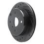 R1 84-88 Toyota Cressida Rear Left Drilled & Slotted Black Brake Rotor