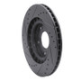 R1 00-09 Honda S2000 Front Right Drilled & Slotted Black Brake Rotor