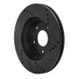 R1 02-07 Chevrolet Equinox Front Left Drilled & Slotted Black Brake Rotor