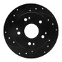 R1 97-06 Acura RSX Rear Left Drilled & Slotted Black Brake Rotor