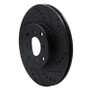 R1 92-96 Honda Prelude Front Right Drilled & Slotted Black Brake Rotor