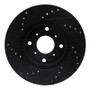 R1 92-96 Honda Prelude Front Right Drilled & Slotted Black Brake Rotor