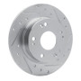 R1 03-08 Acura TSX Rear Right Drilled & Slotted Silver Brake Rotor