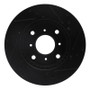 R1 92-96 Honda Prelude Front Left Drilled & Slotted Black Brake Rotor