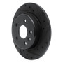 R1 16-23 Chevrolet Cruze Rear Right Drilled & Slotted Black Brake Rotor