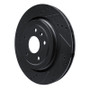 R1 14-19 Chevrolet Corvette Rear Left Drilled & Slotted Black Brake Rotor