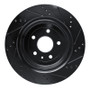 R1 14-19 Chevrolet Corvette Rear Left Drilled & Slotted Black Brake Rotor