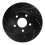 R1 07-10 Chevrolet Cobalt Front Left Drilled & Slotted Black Brake Rotor