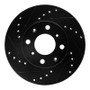 R1 84-90 Honda Accord Hatchback Front Left Drilled & Slotted Black Brake Rotor