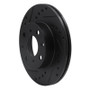 R1 84-90 Honda Accord Hatchback Front Left Drilled & Slotted Black Brake Rotor